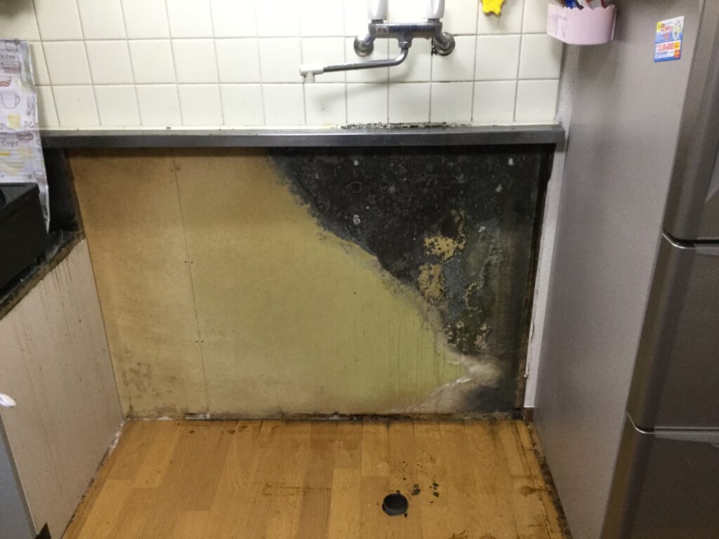 水漏れしたキッチンの画像